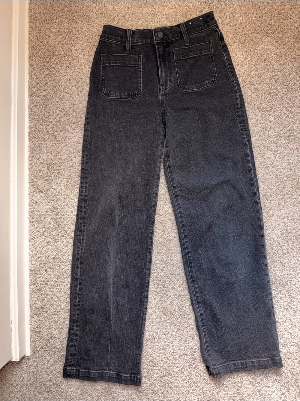 Madewell Black High-Rise Straight Leg Jeans